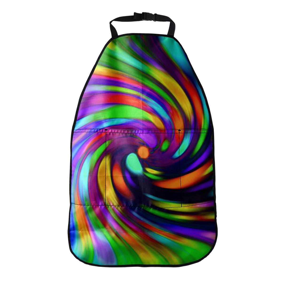 Colorful Spiral Trippy Print Car Seat Organizers