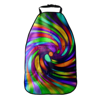 Colorful Spiral Trippy Print Car Seat Organizers