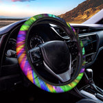 Colorful Spiral Trippy Print Car Steering Wheel Cover