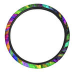 Colorful Spiral Trippy Print Car Steering Wheel Cover