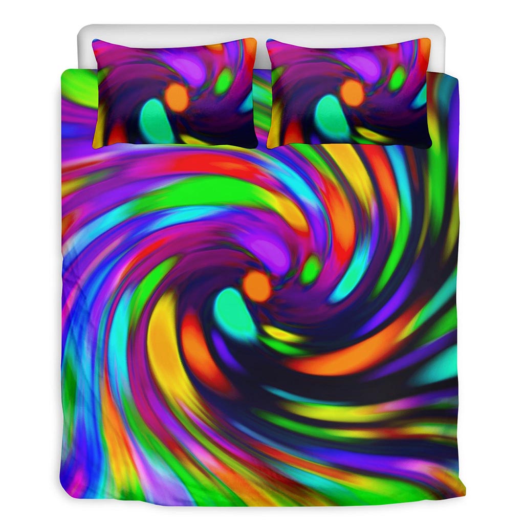 Colorful Spiral Trippy Print Duvet Cover Bedding Set