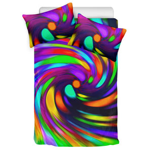 Colorful Spiral Trippy Print Duvet Cover Bedding Set