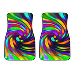 Colorful Spiral Trippy Print Front Car Floor Mats