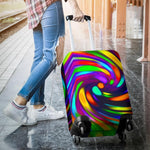 Colorful Spiral Trippy Print Luggage Cover GearFrost