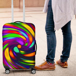 Colorful Spiral Trippy Print Luggage Cover GearFrost
