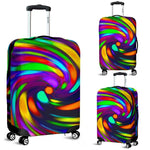 Colorful Spiral Trippy Print Luggage Cover GearFrost