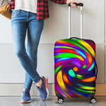 Colorful Spiral Trippy Print Luggage Cover GearFrost