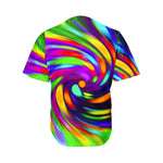Colorful Spiral Trippy Print Men's Baseball Jersey