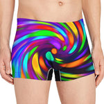 Colorful Spiral Trippy Print Men's Boxer Briefs