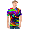 Colorful Spiral Trippy Print Men's T-Shirt
