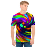 Colorful Spiral Trippy Print Men's T-Shirt
