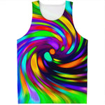 Colorful Spiral Trippy Print Men's Tank Top