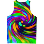 Colorful Spiral Trippy Print Men's Tank Top