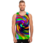 Colorful Spiral Trippy Print Men's Tank Top