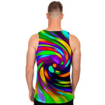 Colorful Spiral Trippy Print Men's Tank Top