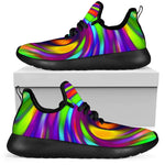 Colorful Spiral Trippy Print Mesh Knit Shoes GearFrost