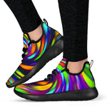 Colorful Spiral Trippy Print Mesh Knit Shoes GearFrost