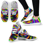 Colorful Spiral Trippy Print Mesh Knit Shoes GearFrost