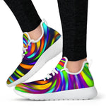 Colorful Spiral Trippy Print Mesh Knit Shoes GearFrost