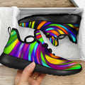 Colorful Spiral Trippy Print Mesh Knit Shoes