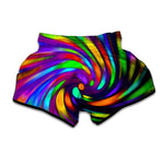 Colorful Spiral Trippy Print Muay Thai Boxing Shorts