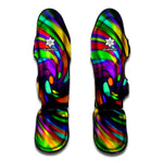 Colorful Spiral Trippy Print Muay Thai Shin Guard