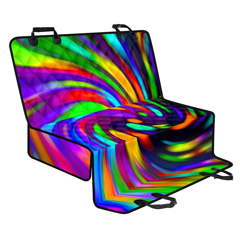 Colorful Spiral Trippy Print Pet Car Back Seat Cover