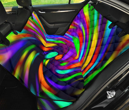 Colorful Spiral Trippy Print Pet Car Back Seat Cover