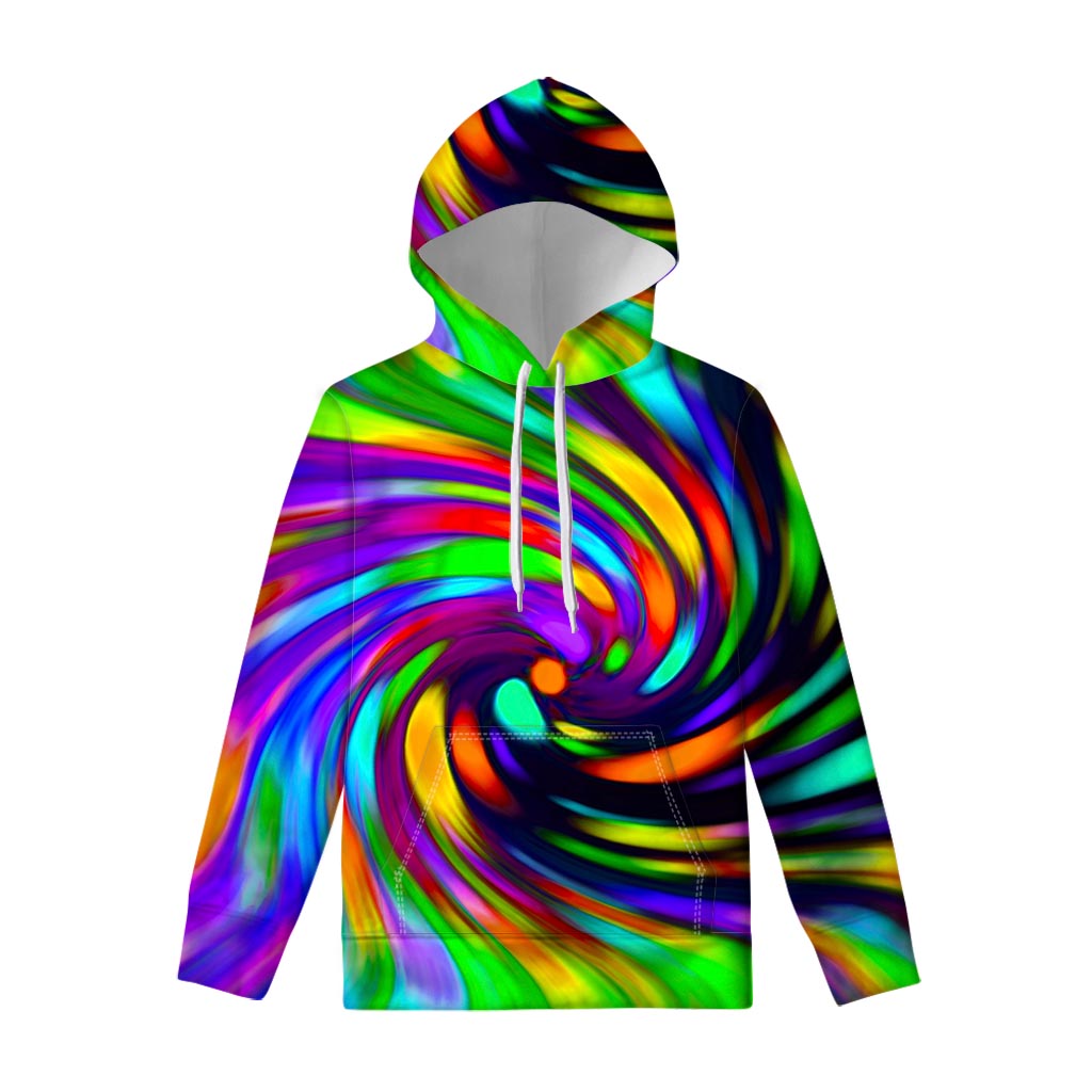 Colorful Spiral Trippy Print Pullover Hoodie