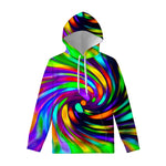 Colorful Spiral Trippy Print Pullover Hoodie