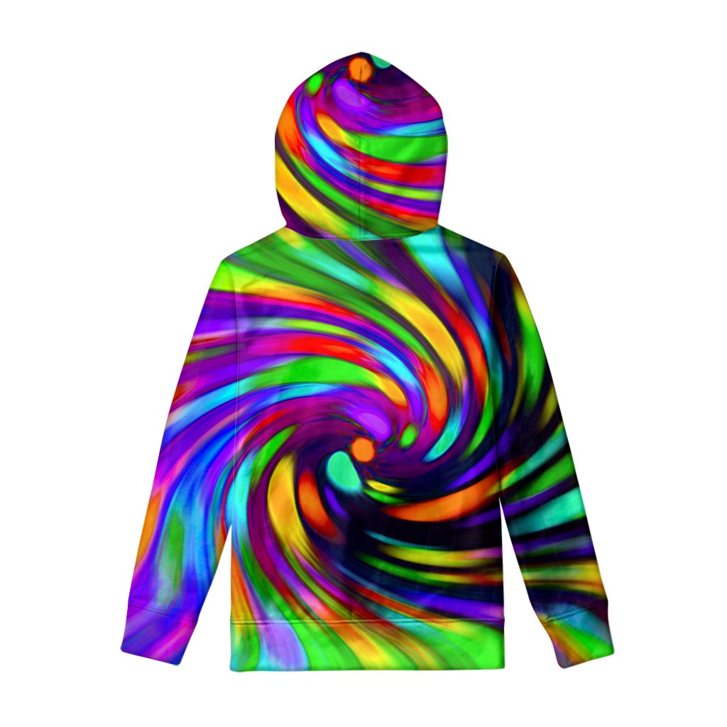 Colorful Spiral Trippy Print Pullover Hoodie