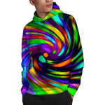 Colorful Spiral Trippy Print Pullover Hoodie