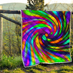 Colorful Spiral Trippy Print Quilt