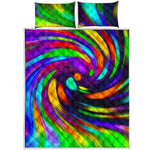 Colorful Spiral Trippy Print Quilt Bed Set