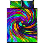 Colorful Spiral Trippy Print Quilt Bed Set