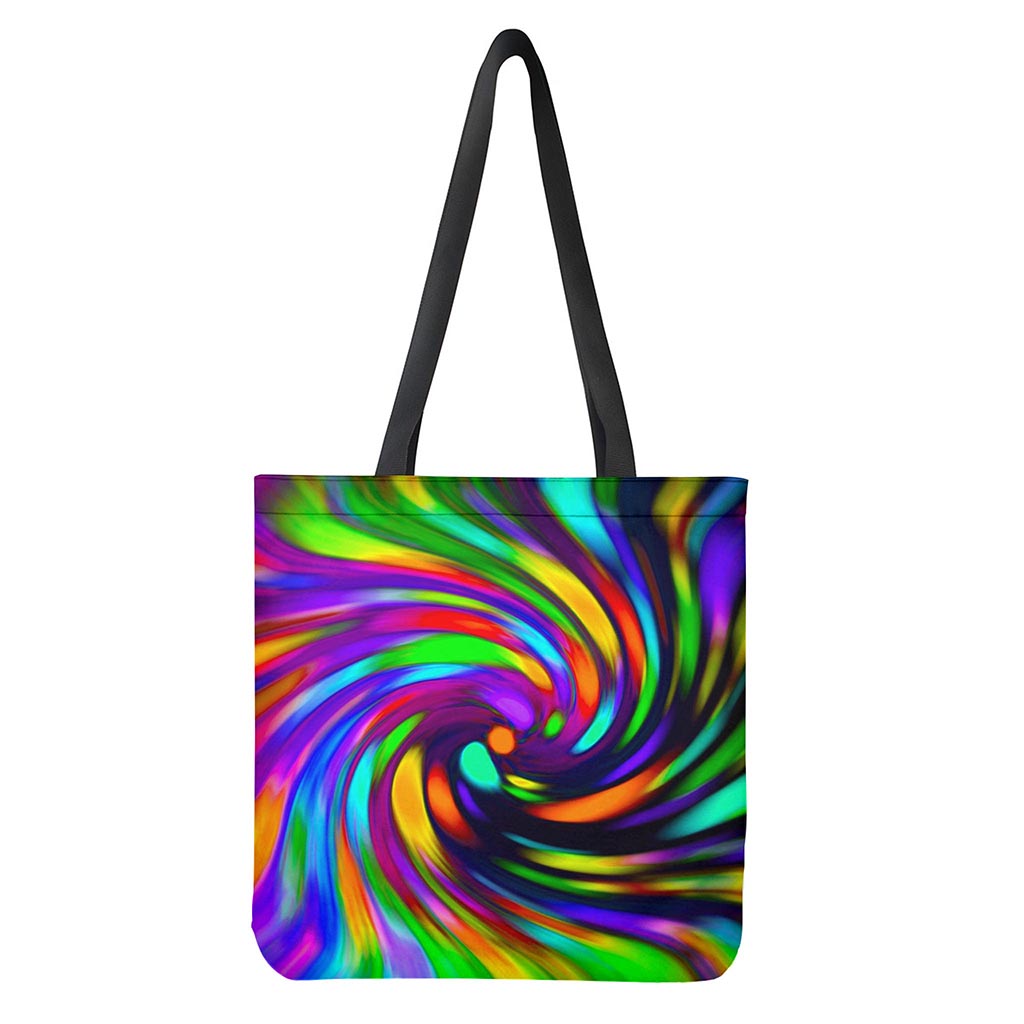 Colorful Spiral Trippy Print Tote Bag
