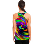 Colorful Spiral Trippy Print Women's Racerback Tank Top