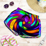 Colorful Spiral Trippy Print Women's Shorts