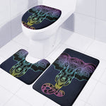 Colorful Spiritual Elephant Print 3 Piece Bath Mat Set