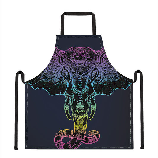 Colorful Spiritual Elephant Print Apron
