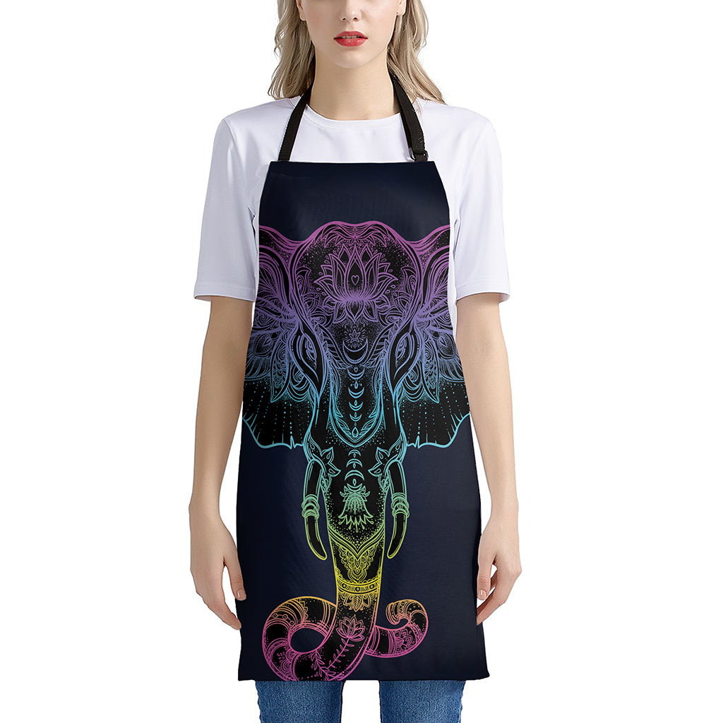 Colorful Spiritual Elephant Print Apron