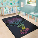 Colorful Spiritual Elephant Print Area Rug