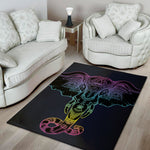 Colorful Spiritual Elephant Print Area Rug