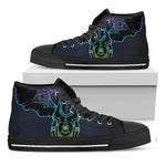 Colorful Spiritual Elephant Print Black High Top Shoes