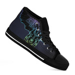 Colorful Spiritual Elephant Print Black High Top Shoes