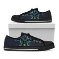 Colorful Spiritual Elephant Print Black Low Top Sneakers