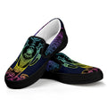 Colorful Spiritual Elephant Print Black Slip On Sneakers