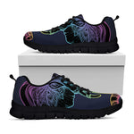 Colorful Spiritual Elephant Print Black Sneakers