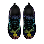 Colorful Spiritual Elephant Print Black Sneakers