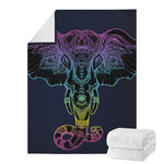 Colorful Spiritual Elephant Print Blanket